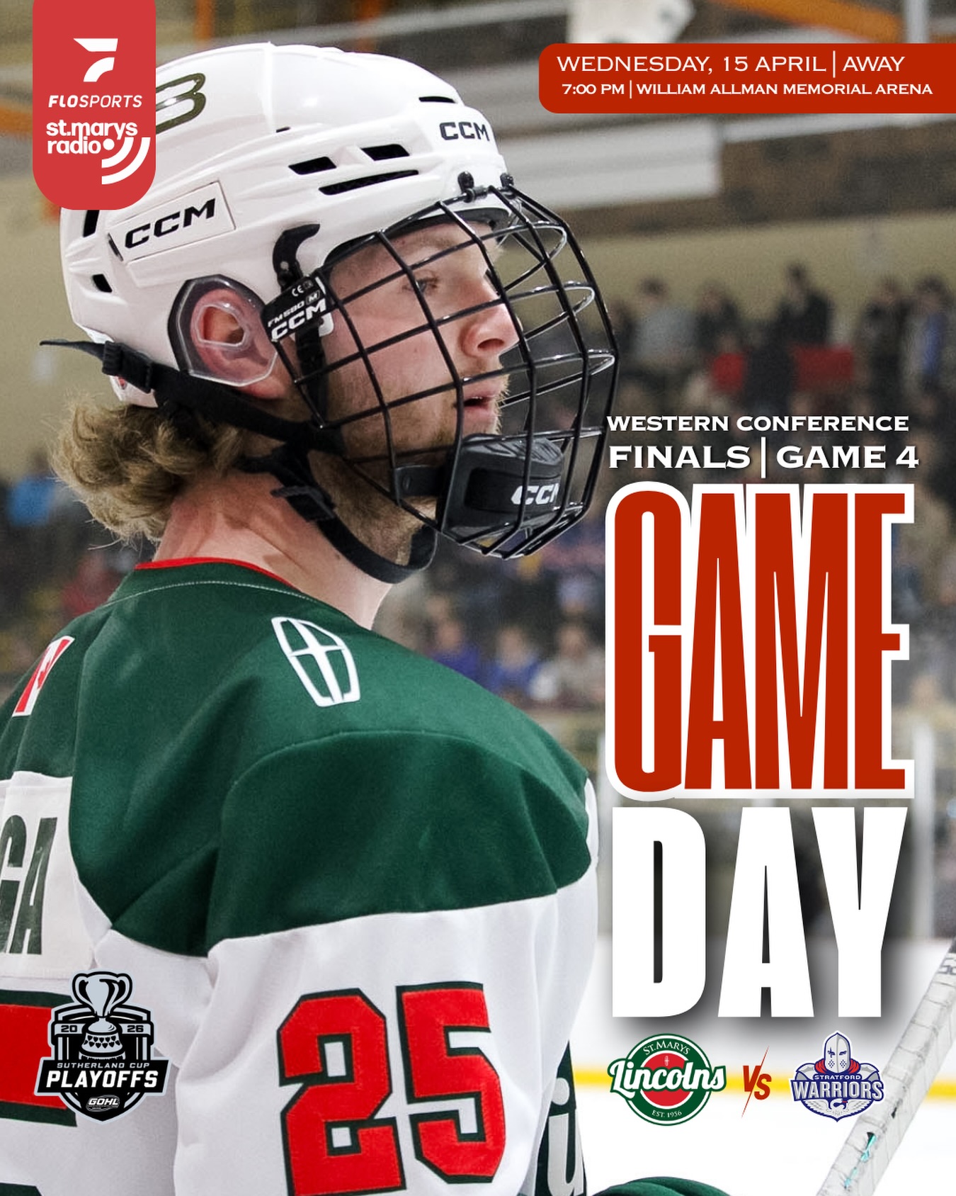 Standards have been set.

Hopping on HWY 7 for Game 4 with the Warriors leading the series 2-1. Let’s keep it rolling. 💪

🗓 Wednesday, April 15
⏰ 7:00 PM
📍 William Allman Memorial Arena
📻 http://www.stmarysradio.com