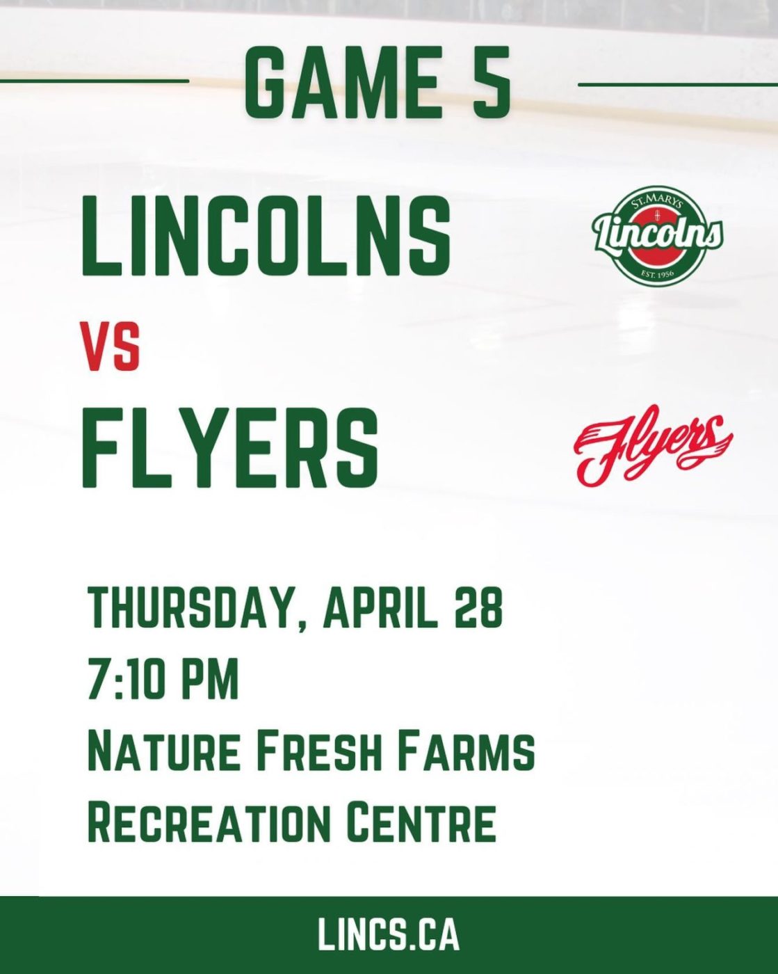 GAME DAY - Lincs travel to Leamington for Game 5 tonight! Listen live with St. Marys Radio #GoLincsGo