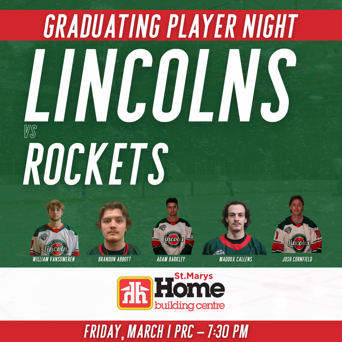 Graduating Player Night – Friday March 1st